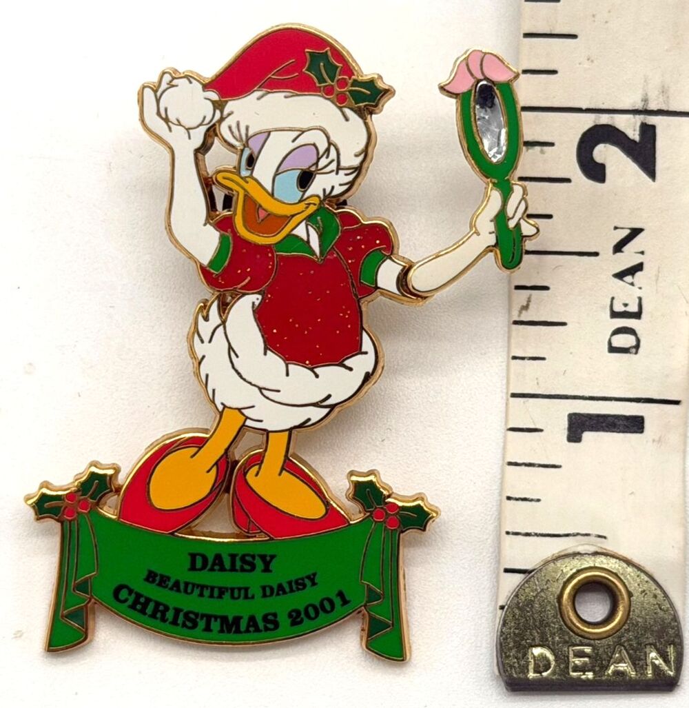 Disney Daisy Duck Christmas 2001 Pin LE 3500 Beautiful Daisy Moving Arm Mirror